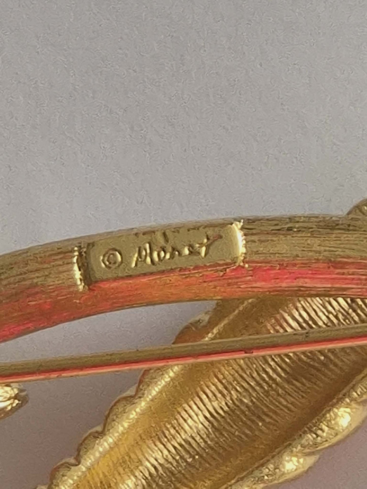 Vintažinė MONET gėlės sagė su kristalais, 7 cm