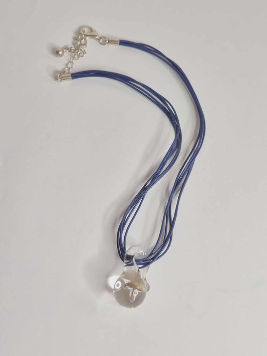 Vintažinis vėrinys su grybu stikliniame pakabuke