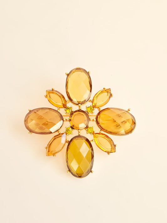 SAGĖ Vintažinė  Sagė su Stikliniais Akmenimis