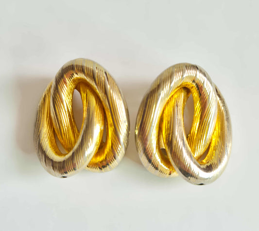 Vintažiniai auksinės spalvos klipsai,  1980-1990 m.