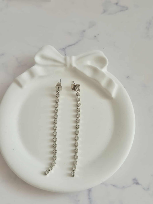 Ilgi  auskarai su kristalais