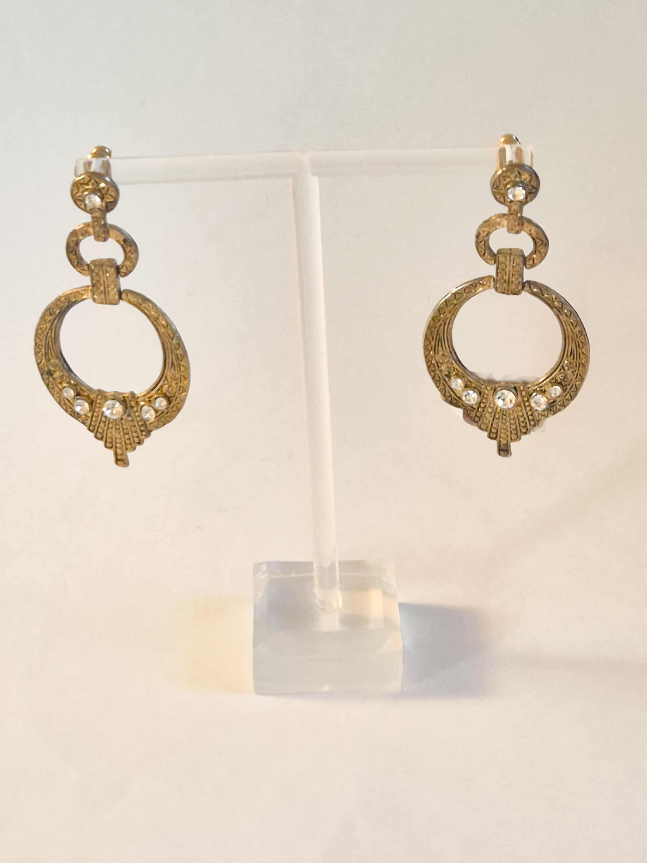 Vintažiniai auskarai su kristalais