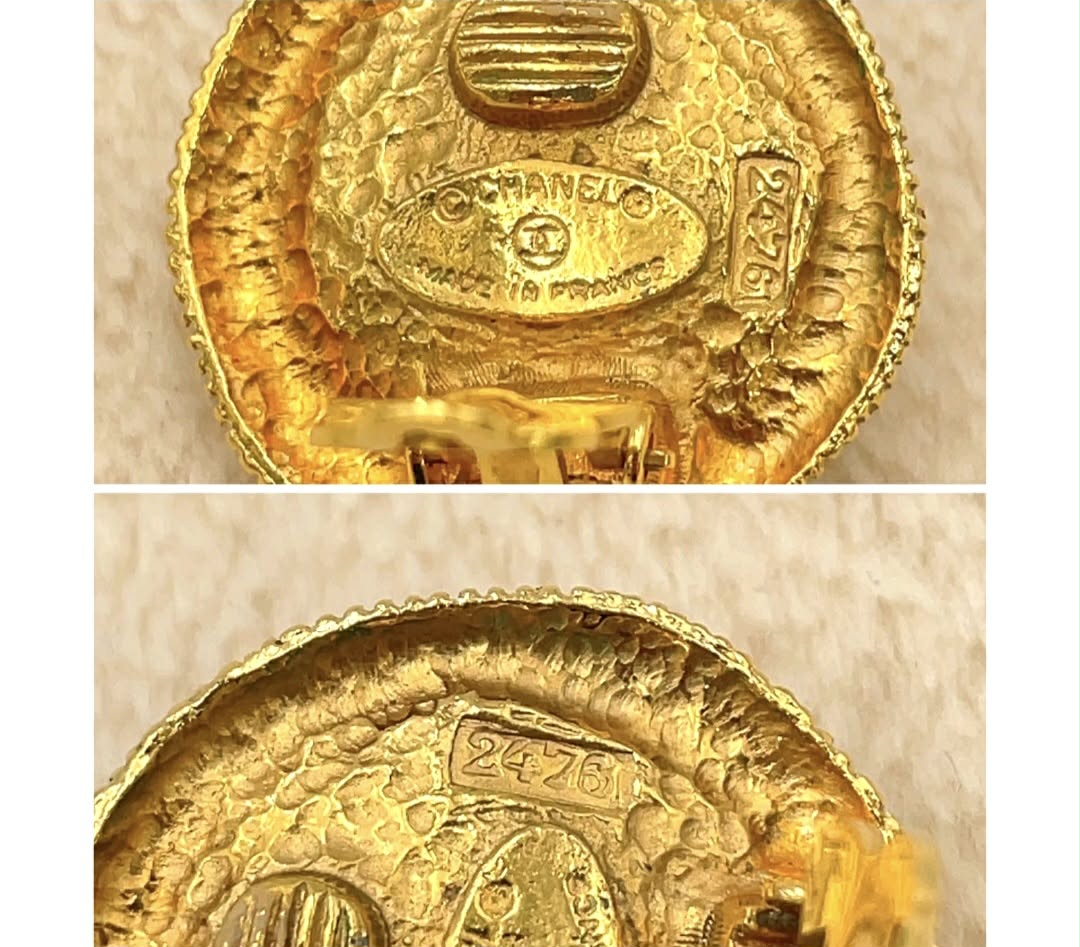 CHANEL Vintage Klipsai su Perlais - Auksiniai