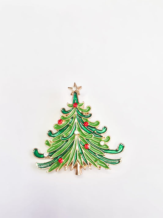 Kalėdinė eglutės sagė su emaliu