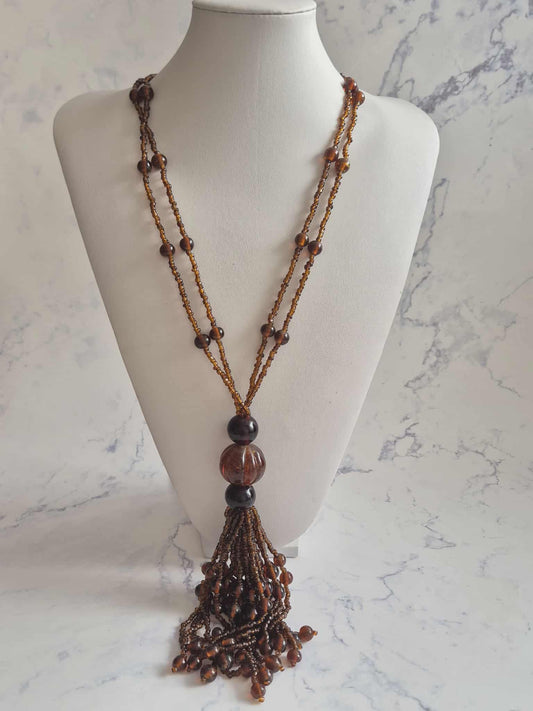 Ilgas boho stiliaus vėrinys su kutais